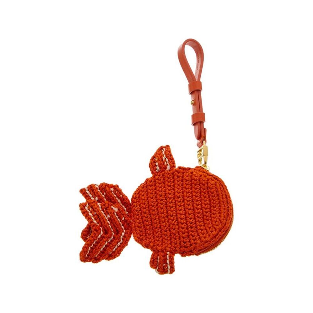 Fendi Bff Crochet Coin Purse, Red - Picture 2 of 2